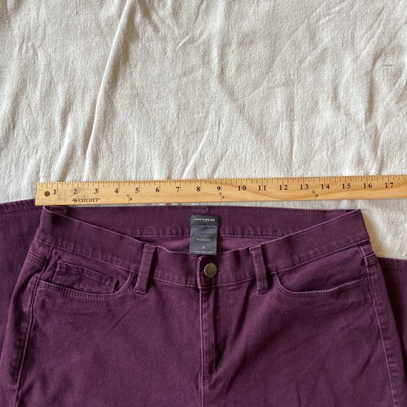 ANN TAYLOR Modern Jeans Pants Skinny Straight Purple Plum Denim Stretch - Picture 8 of 11